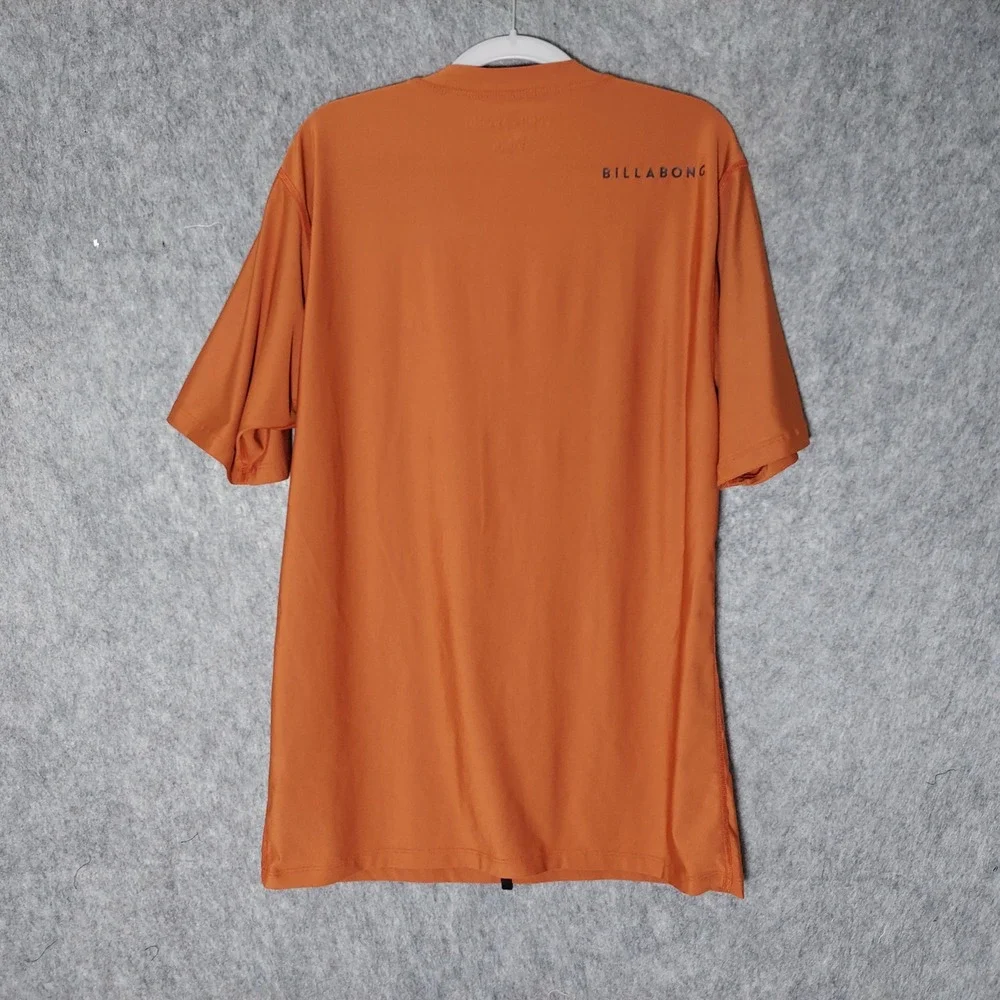 Billabong Mens Rash Guard XL Orange Coastal UPF 50+ Sun Protection Swim Shirt